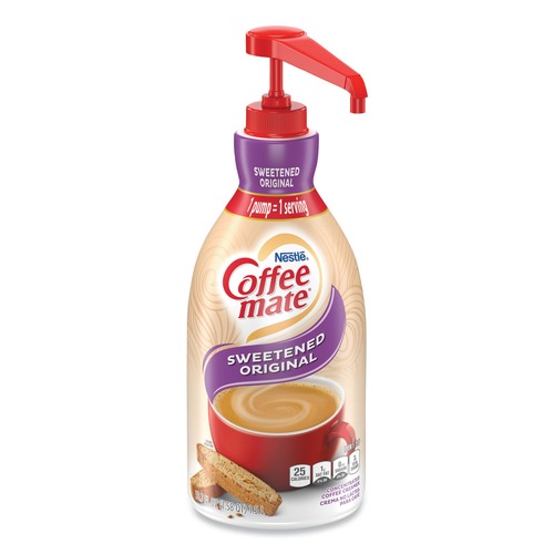 Creamers | Coffee-Mate 12039938 1.5 Liter Liquid Coffee Creamer Pump Dispenser - Sweetened Original image number 0