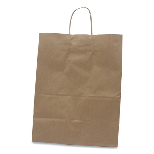 Shopping Bags | Kari-Out 1200130 13 in. x 7 in. x 17 in. Natural Kraft Flat Handles Kraft Paper Bags - Natural (250/Carton) image number 0