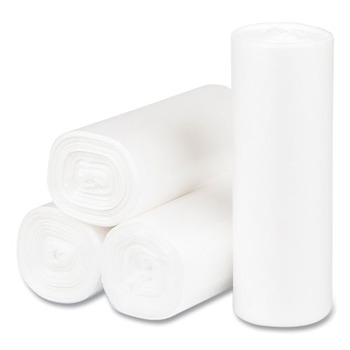 HIGH DENSITY TRASH BAGS | Inteplast Group EC171806N High-Density 4 gal. 6 Microns Commercial Can Liners - Clear (50 Bags/Roll, 40 Rolls/Carton)