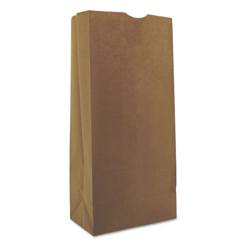 Grocery Bags | Ross & Wallace Paper Products 100325500PK/BL 8.25 in. x 5.38 in. x 18 in. #25 Size Grocery Paper Bags - Kraft (500/Bundle) image number 0