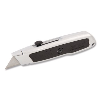 KNIVES AND MULTI PURPOSE TOOLS | GreatNeck 12243 1.25 in. Blade 3.5 in. Plastic Handle Retractable Utility Knife - Black/Gray