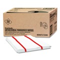 Cleaning Cloths & Wipes | Boardwalk 3282 1-Ply 12 in. x 21 in. Antimicrobial Foodservice Wipers - Red/White (150/Carton) image number 0