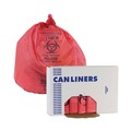 Low-Density Trash Bags | Boardwalk A4832PRK 24 in. x 32 in. 1.3 mil 16 gal. Linear Low Density Health Care Trash Can Liners - Red (250/Carton) image number 3