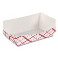 Food Trays & Liners | SCT SCH 0413 1 lbs. Capacity Paper Food Baskets - Red/White (1000/Carton) image number 1