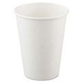 Cups | SOLO 412WN-2050 12 oz. Single-Sided Poly Paper Hot Cups - White (1000/Carton) image number 2