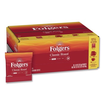 Folgers 2550006125 0.9 oz. Classic Roast Coffee Fractional Packs (36/Carton)