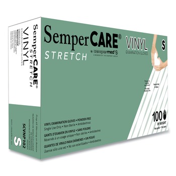 JANITORIAL | SemperCare SCVNP102 Stretch Vinyl Examination Gloves (1000/Carton)