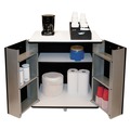 Perforated Roll & Hand Towels | Vertiflex VF35157 29.5 in. x 21 in. x 33 in. 9 Shelves Engineered Wood Refreshment Stand - White/Black image number 0