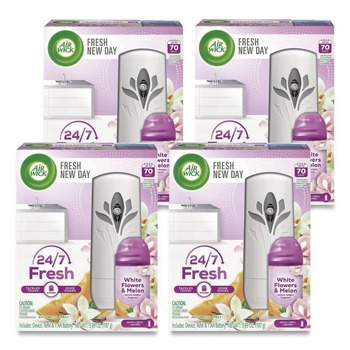 AIR FRESHENER DISPENSERS | Air Wick 62338-88410 5.89 oz Freshmatic Ultra Automatic Starter Kit - White Flowers and Melon Summer Delights (4/Carton)