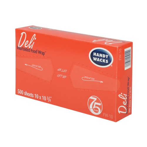 Paper Wraps | Handy Wacks FW10 10.75 in. x 10 in. Interfolded Food Wrap Deli Sheets (12/Carton) image number 0