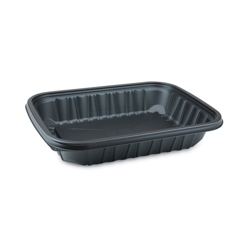 Food Containers & Lids | Pactiv Corp. YCNB12X96400 EarthChoice Entree2Go 11.75 in. x 8.75 in. x 2.13 in. 64 oz. Plastic Takeout Container - Black (200/Carton) image number 0