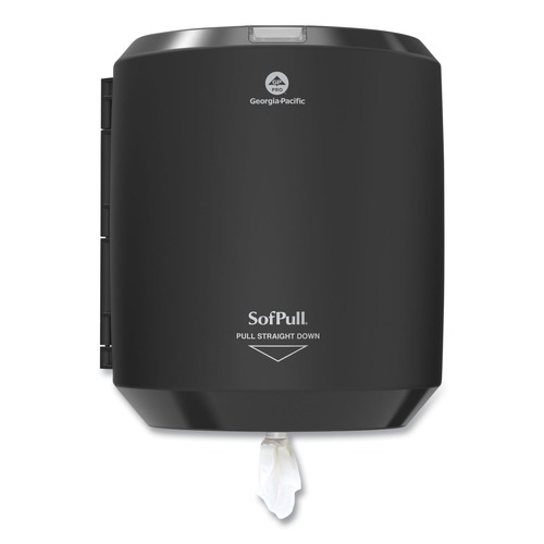 Towel Dispensers | Georgia Pacific Professional 58204B SofPull 9.63 in. x 8.88 in. x 10.94 in. CenterPull Hand Towel Dispenser - Black image number 0