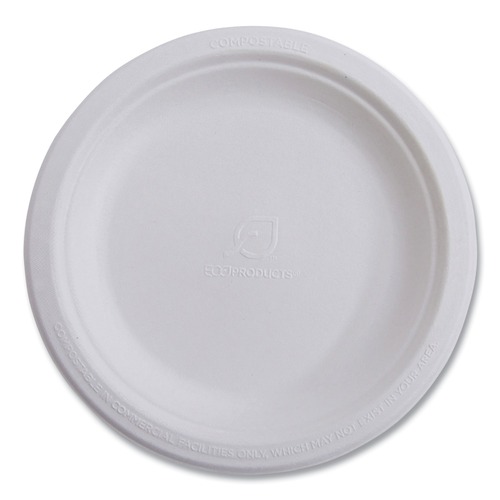 Plates | Eco-Products EP-P005NFA Vanguard 10 in. Diameter Renewable and Compostable Sugarcane Plates - White (500/Carton) image number 0