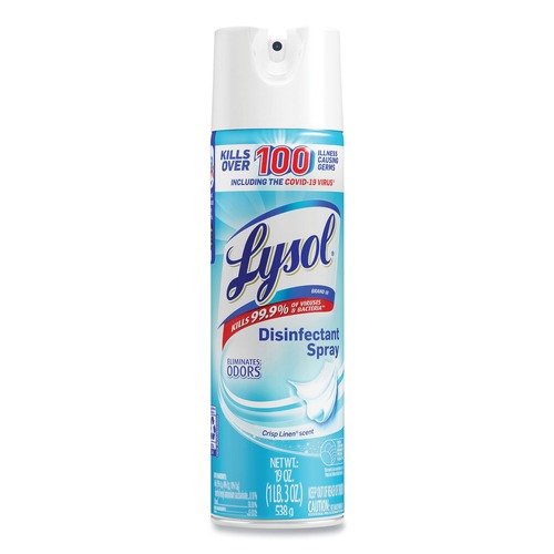 Disinfecting & Cleaning Solutions | LYSOL Brand 19200-79329 19 oz Aerosol Disinfectant Spray - Crisp Linen Scent image number 0