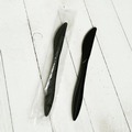 Disposable Knives | Boardwalk BWKKNIFEBLPPIW Mediumweight Wrapped Polypropylene Plastic Knife Cutlery - Black (1000/Carton) image number 4