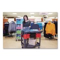 Carts | Rubbermaid Commercial FG618000BLA 19.25 in. x 38 in. x 33.38 in. 2 Shelves 2 Drawers 330 lb Capacity Plastic Two-Shelf Trades Cart - Black image number 5