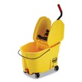 Buckets & Wringers | Rubbermaid Commercial FG757688YEL 44 qt. WaveBrake 2.0 Down-Press Plastic Bucket/Wringer Combos - Yellow image number 0