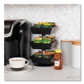 Condiment Organizers | Mind Reader TEASWIV3T-BLK 6.75 in. x 6.75 in. x 11.5 in. 3-Tier 12-Compartment Anchor Collection Tea and Condiment Carousel Countertop Organizer - Black image number 4