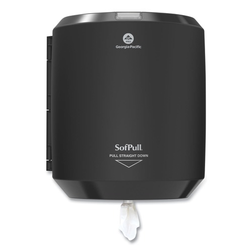Towel Dispensers | Georgia Pacific Professional 58204B SofPull 9.63 in. x 8.88 in. x 10.94 in. CenterPull Hand Towel Dispenser - Black image number 0