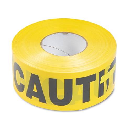 Safety Tapes | Tatco 10700 3 in. x 1000 ft. Caution Barricade Safety Tape - Black/Yellow image number 0