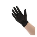 Food Service Disposable & Single Use Gloves | Boardwalk BWK396MCT 4.4 mil Disposable General-Purpose Powder-Free Nitrile Gloves - Medium, Black (1000/Carton) image number 3