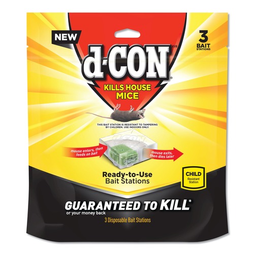 Insecticides | d-CON 19200-99427 3 in. x 3 in. x 1.25 in. Disposable Bait Station (6/Carton) image number 0
