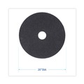 Floor Pads-Stripping | Boardwalk BWK4020HIP 20 in. Diameter High Performance Stripping Floor Pads - Black (5/Carton) image number 2