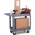 Carts | Boardwalk UC4018BWK23 17.25 in. x 40 in. x 33.5 in. 2-Shelf Plastic Utility Cart - Gray image number 6