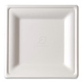 Plates | Eco-Products EP-P022NFA 7.87 in. x 7.87 in. Vanguard Renewable and Compostable Sugarcane Plates - White (500/Carton) image number 1