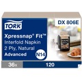 Dispenser Napkins | Tork DX806E Xpressnap Fit 2-Ply 6.5 in. x 8.39 in. Interfold Dispenser Napkin - Natural (120/Pack, 36 Packs/Carton) image number 1