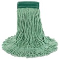 Mop Heads | Boardwalk BWK502GNEA 5 in. Super Loop Cotton/Synthetic Fiber Wet Mop Head - Medium, Green image number 1