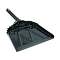 Dust Pans | Boardwalk 528147 12 in. x 14 in. 20-Gauge Steel Dust Pan with 5 in. Handle - Black (12/Carton) image number 1