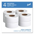 Toilet Tissues | Scott 03148 3.55 in. x 1000 ft. 2-Ply Essential JRT Jumbo Roll Septic Safe Tissue - White (4 Rolls/Carton) image number 2