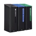 Indoor Waste Receptacles | Rubbermaid Commercial 2078994 Sustain 15 gal Metal/Plastic Decorative Refuse with Recycling Lid - Black/Blue image number 5
