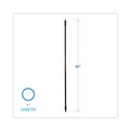 Handles & Braces | Boardwalk BWK636 1 in. Diameter x 60 in. Fiberglass Broom Handle Nylon Plastic Threaded End - Black image number 3