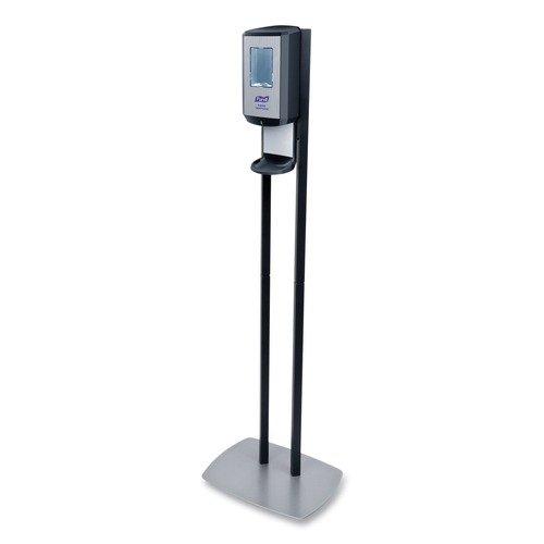 Hand Sanitizer Dispensers | PURELL 7418-DS 1200 ml 13.5 in. x 5 in. x 28.5 in. CS8 Hand Sanitizer Floor Stand with Dispenser - Graphite image number 0