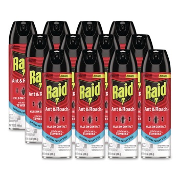 Raid 386220 17.5 oz. Aerosol Spray Ant and Roach Killer - Outdoor Fresh (12/Carton)