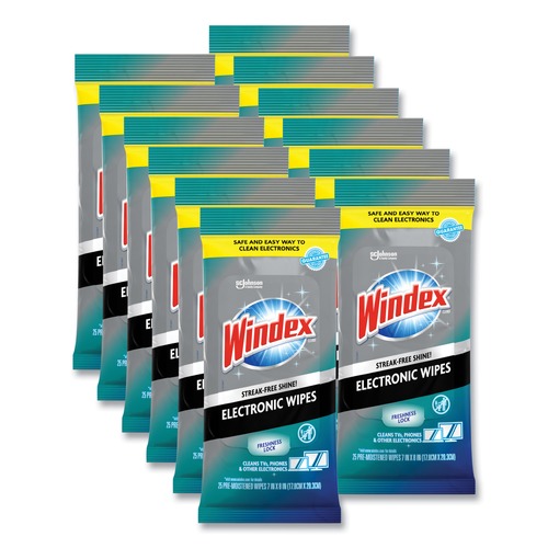 Cleaning Cloths & Wipes | Windex 319248 1 Ply 7 in. x 10 in. Neutral Scent Electronics Cleaner - White (12 Packs/Carton) image number 0