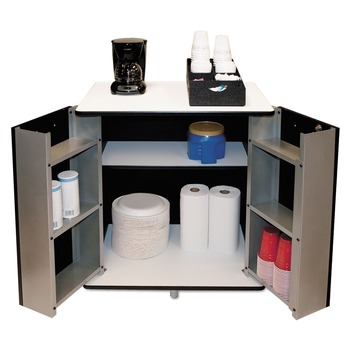  | Vertiflex VF35157 29.5 in. x 21 in. x 33 in. 9 Shelves Engineered Wood Refreshment Stand - White/Black