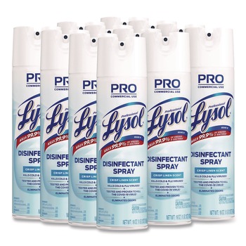 Professional LYSOL Brand 36241-74828 19 oz. Aerosol Spray Disinfectant Spray Crisp Linen (12/Carton)