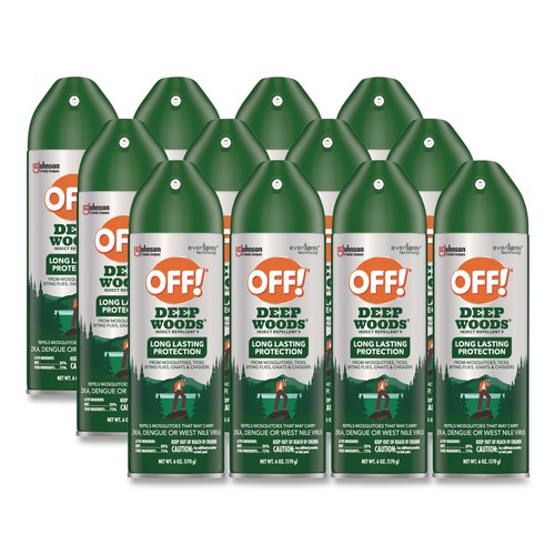 Insect Repellents | OFF! 354266 Deep Woods 6-Ounce Dry Insect Repellent Aerosol Spray - Neutral (12/Carton) image number 0