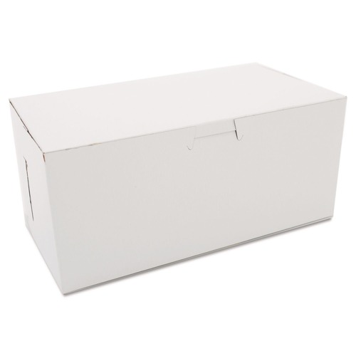 Bakery Boxes & Containers | SCT SCH 0949 4 in. x 9 in. x 5 in. Non-Window Paper Bakery Boxes - White (250/Carton) image number 0