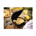 Food Containers & Lids | Pactiv Corp. YCNB09030000 3 Compartment 9.33 in. x 8.88 in. x 3.1 in. EarthChoice SmartLock Microwavable MFPP Hinged Lid Container - Plastic, Black (120/Carton) image number 5