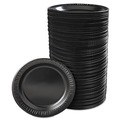 Plates | Dart 9PBQR 9 in. Quiet Classic Laminated Foam Dinnerware Plate - Black (500/Carton) image number 0