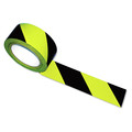 Safety Tapes | Tatco 14711 2 in. x 108 ft. Hazard Marking Aisle Tape- Black/Yellow (1-Roll) image number 0