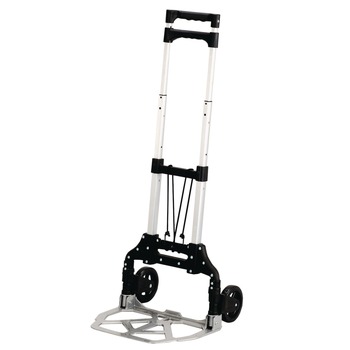 HAND AND PLATFORM TRUCKS | Safco 4049NC 15.25 in. x 16 in. x 39 in. 110 lb Capacity Stow and Go Aluminum Cart