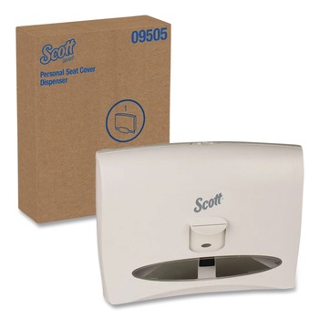 TOILET SEAT COVER DISPENSERS | Scott 09505 17.5 in. x 2.25 in. x 13.25 in. Personal Seat Cover Dispenser - White