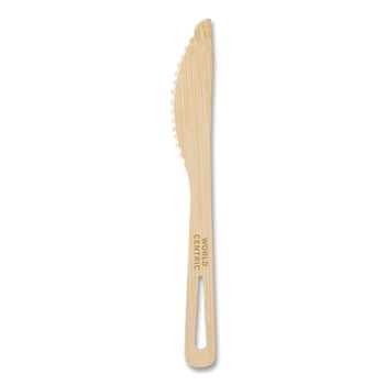 World Centric KN-BB-67 6.7 in. Bamboo Cutlery Knife - Natural (2000/Carton)