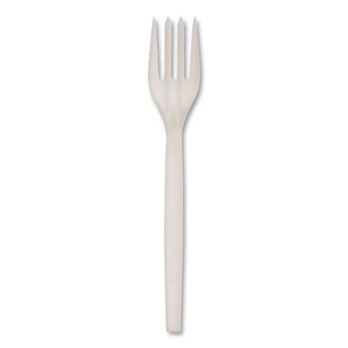 Disposable Forks | WNA EPS002 EcoSense 7 in. Renewable Plant Starch Fork Cutlery (50/Pack, 20 Packs/Carton) image number 0