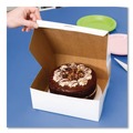 Bakery Boxes & Containers | SCT SCH 0973 10 in. x 10 in. x 4 in. Non-Window Paper Bakery Boxes - White (100/Carton) image number 3
